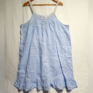 Vintage CW Classics Nightgown 2X Baby Blue with White Lace
